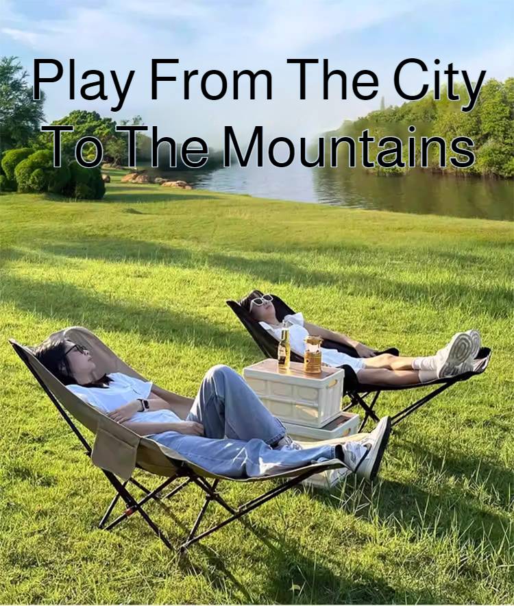 Portable Folding Camping Chair – Reclining Outdoor Seat with Leg Support