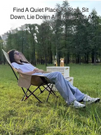 Portable Folding Camping Chair – Reclining Outdoor Seat with Leg Support